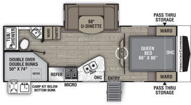 Схема модели Coachmen Freedom Express Ultra Lite, 257BHS