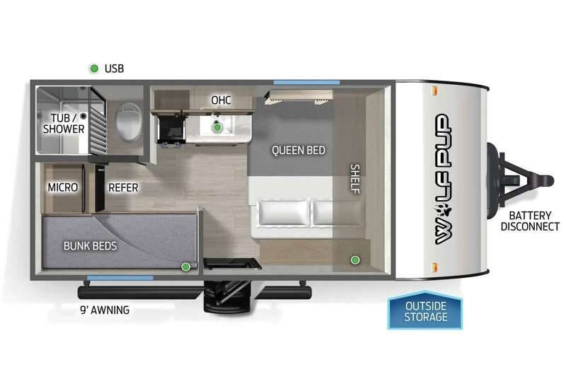 Forest River Cherokee Wolf Pup, 14BHW
